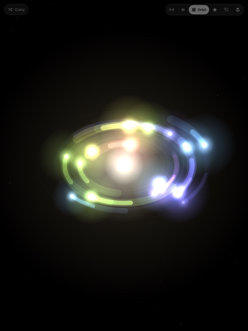 Glowing dots circling a bright centre